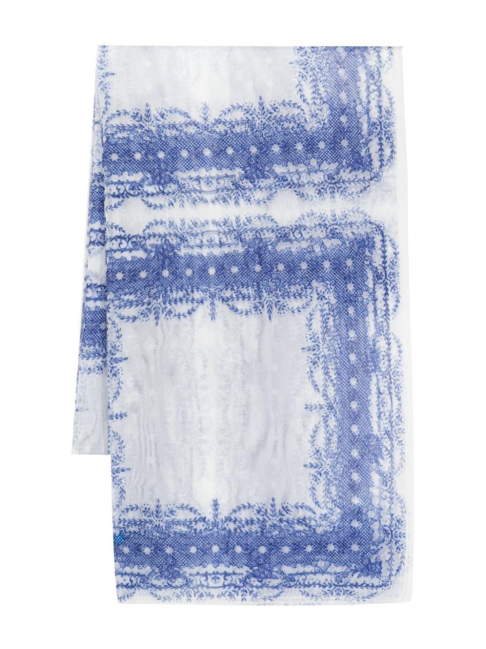 Foulard blu in tulle