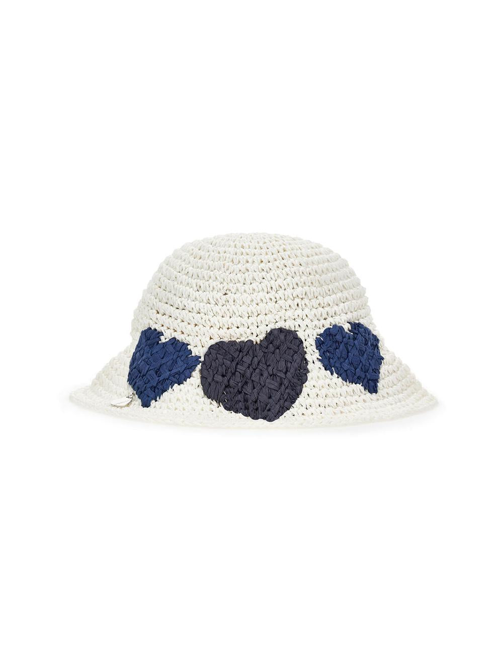 Cappello paglia a cuori