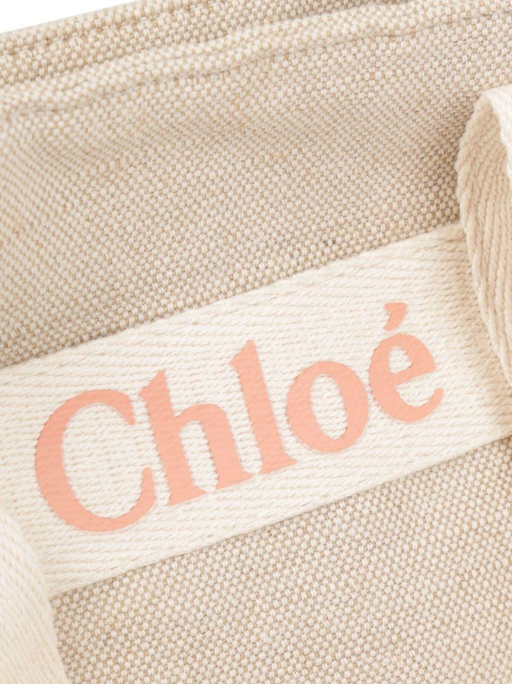 Borsa a spalla beige logata