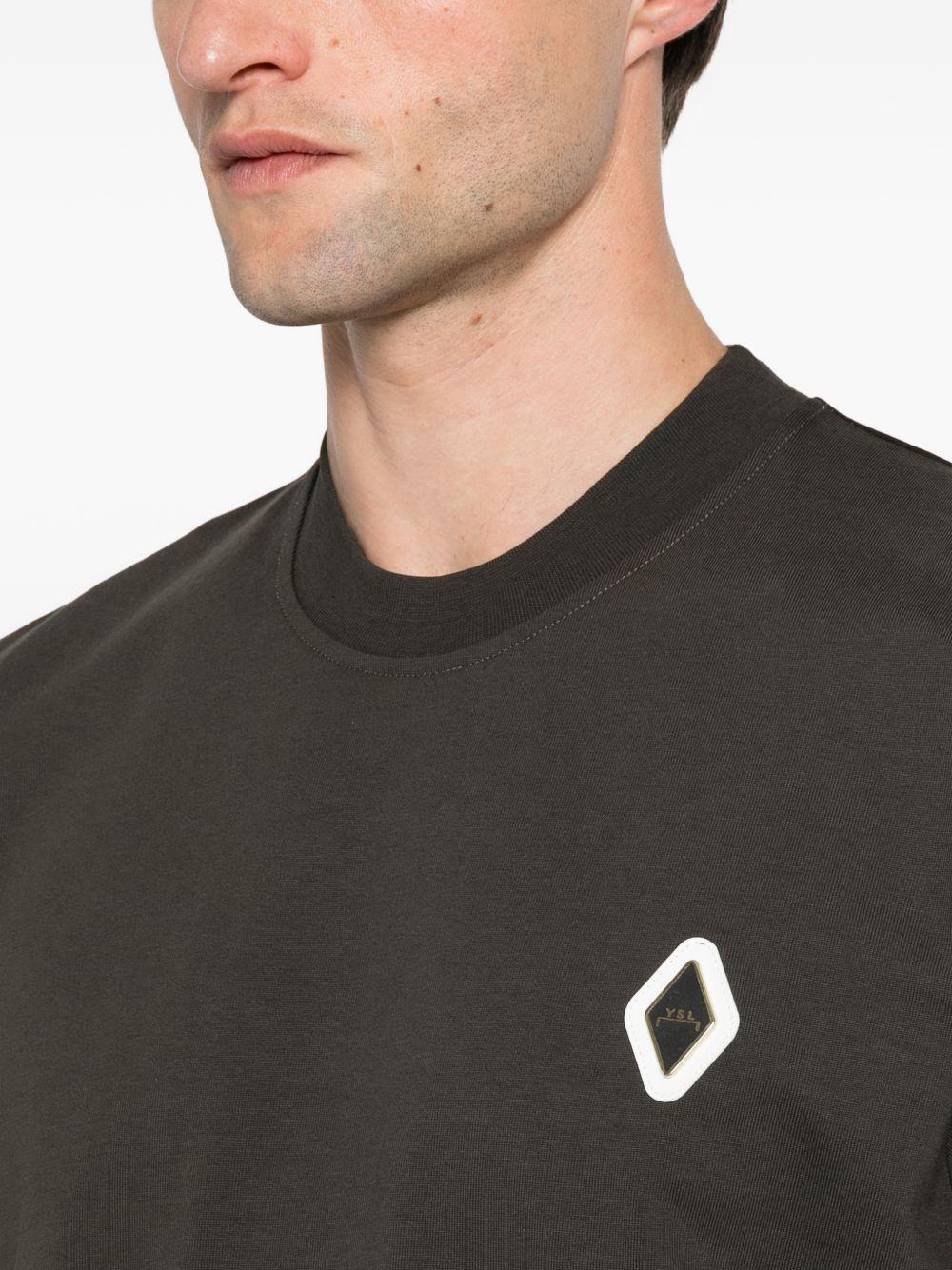 T-shirt in cotone girocollo XM4278 MARRONE YES LONDON 