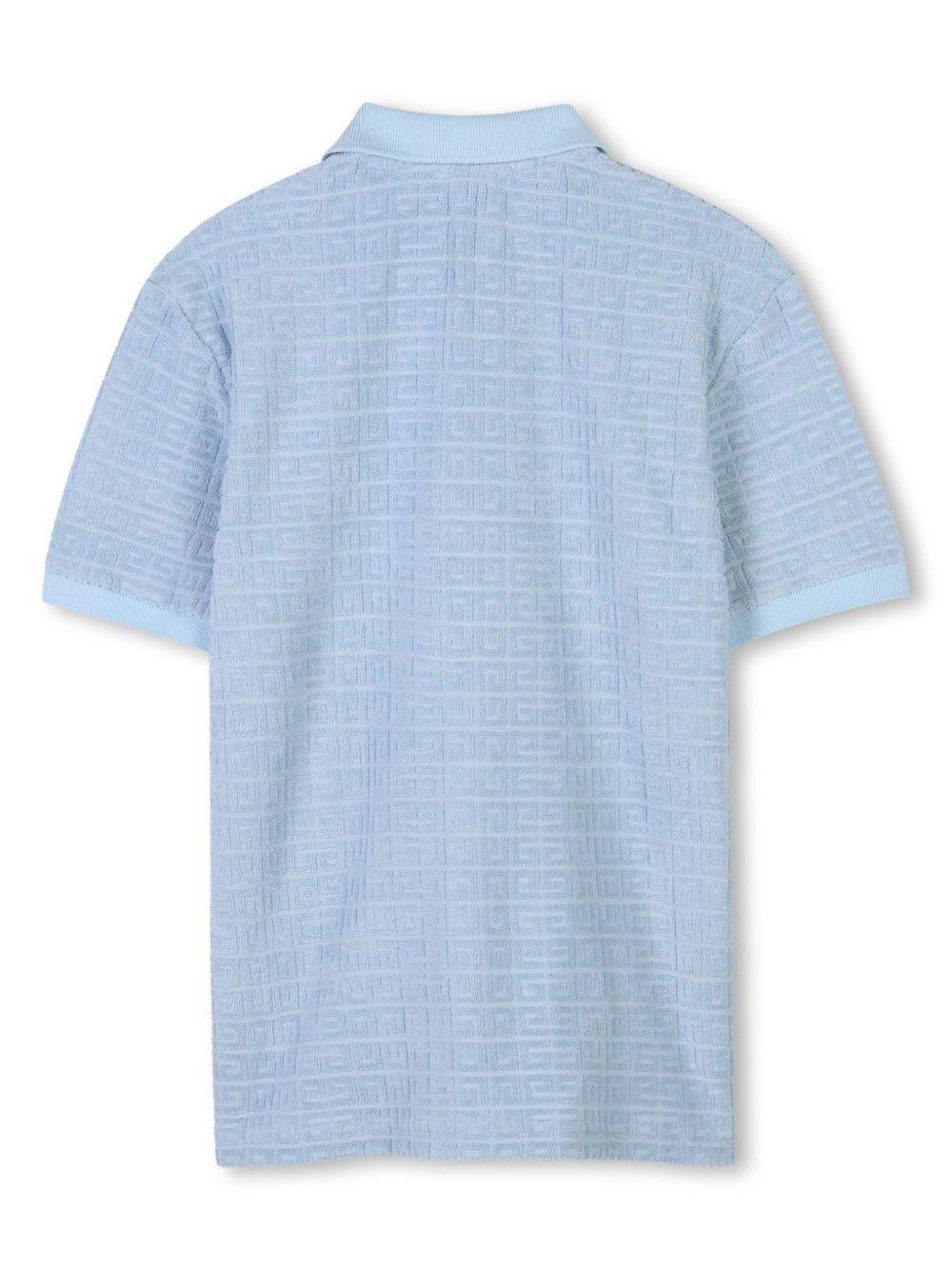 Polo celeste logo monogram all-over H30748 772 GIVENCHY KIDS 