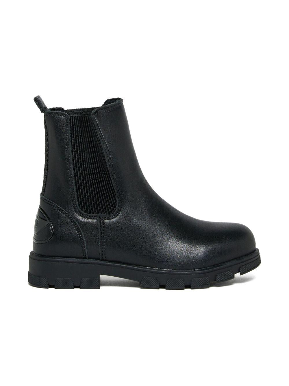Stivali Chelsea in Pelle con Suola Chunky BC1046PR013 T8013 DIESEL KIDS 