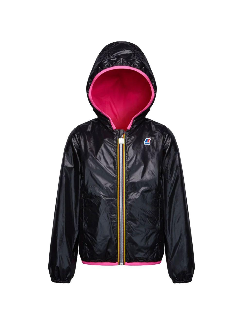 LILY PLUS.2 REVERSIBILE NERO/ROSA FLUO K002EJ0 NERO/FUXIA K-WAY 