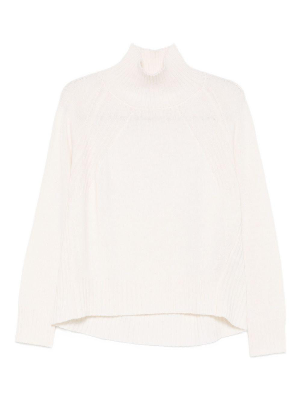 Maglione bianco a collo alto in maglia fine DT382M00967002DDD 002 DONDUP 