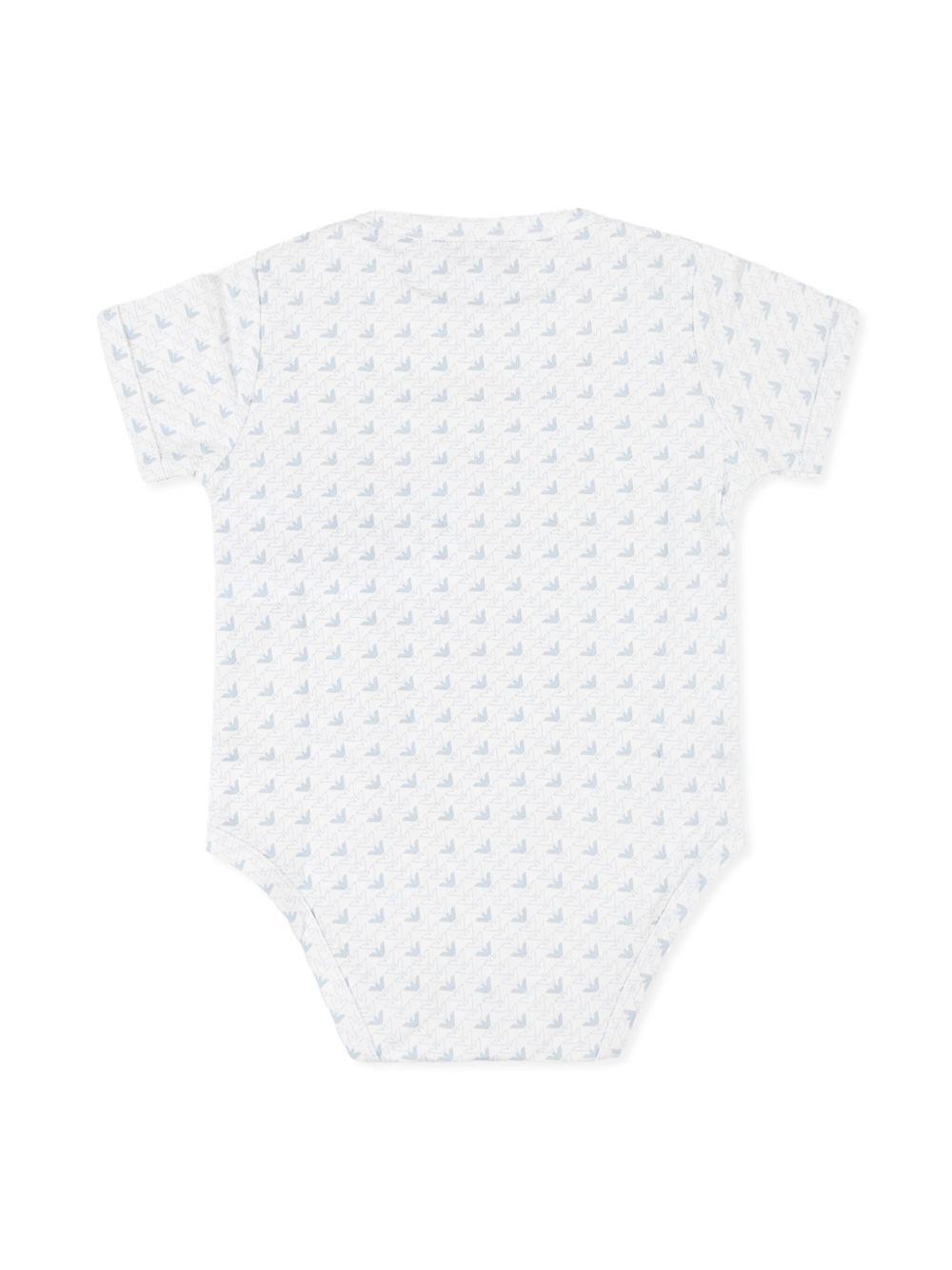 Set body azzurro logati neonato (2pz) EY000010AF10913 FB054 EMPORIO ARMANI KIDS 