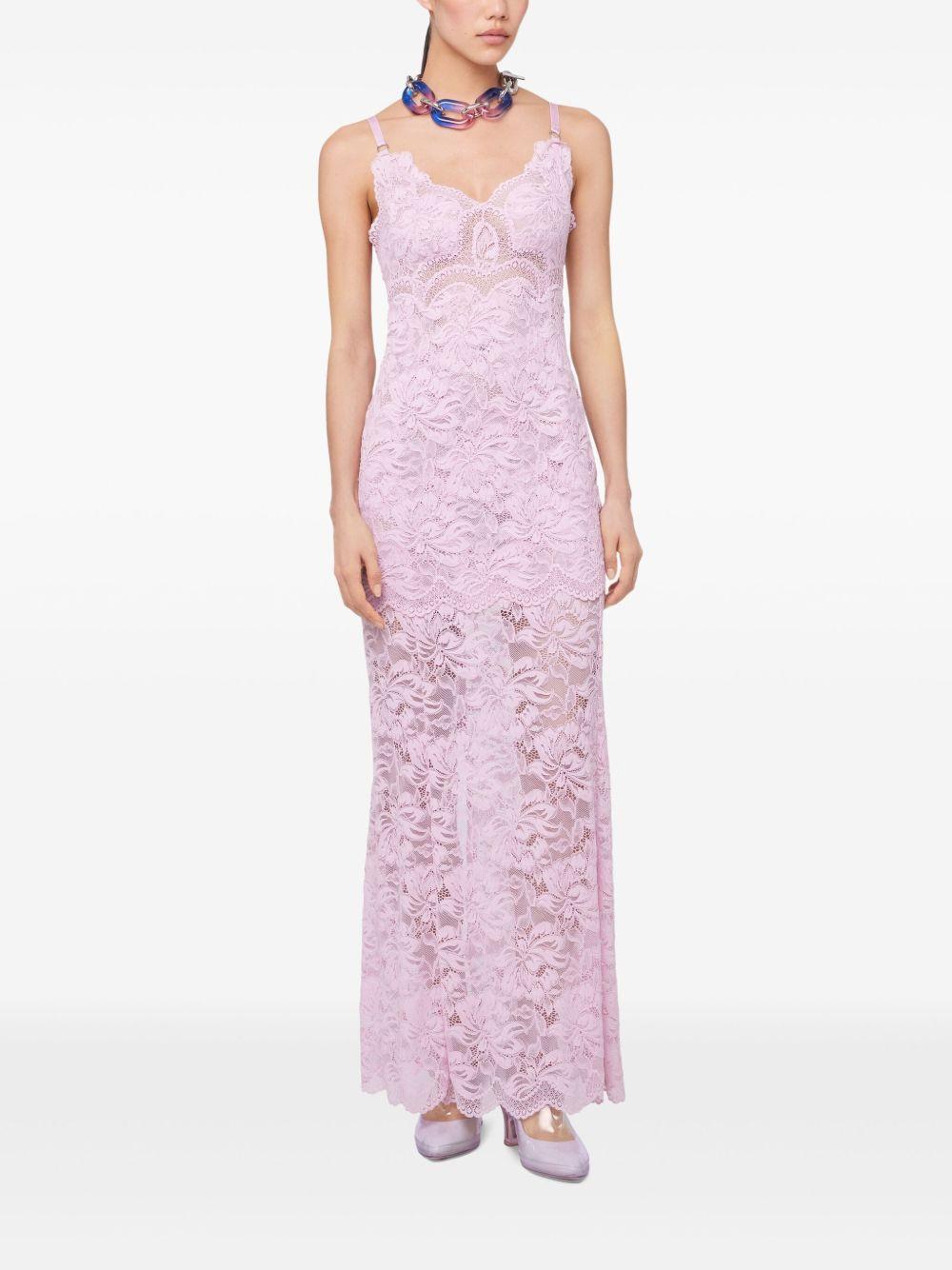 Abito rosa in pizzo ricamato 25EJRO027PA0170 P137 RABANNE 
