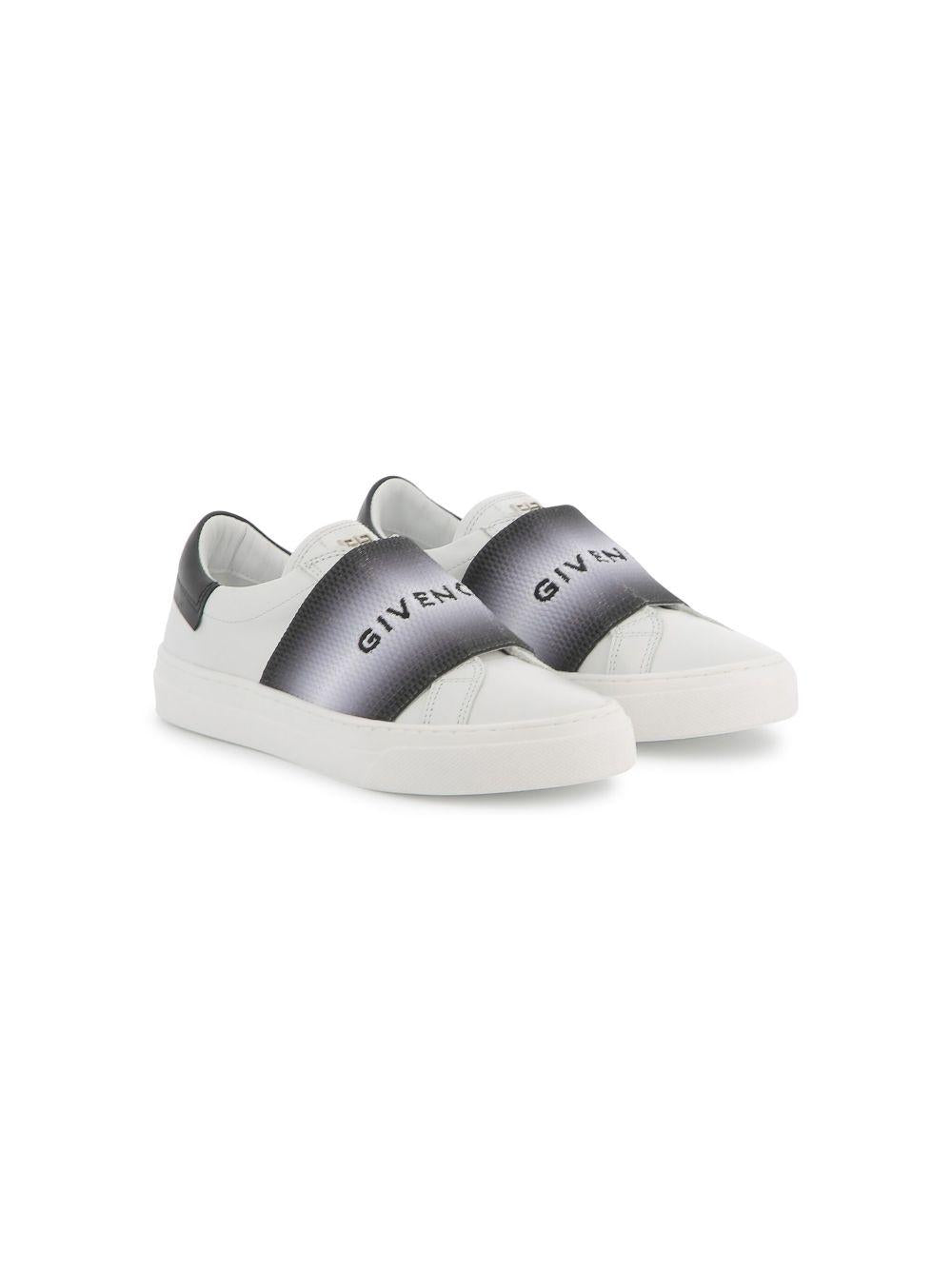 Sneakers bianche banda logata H30673 09B GIVENCHY KIDS 