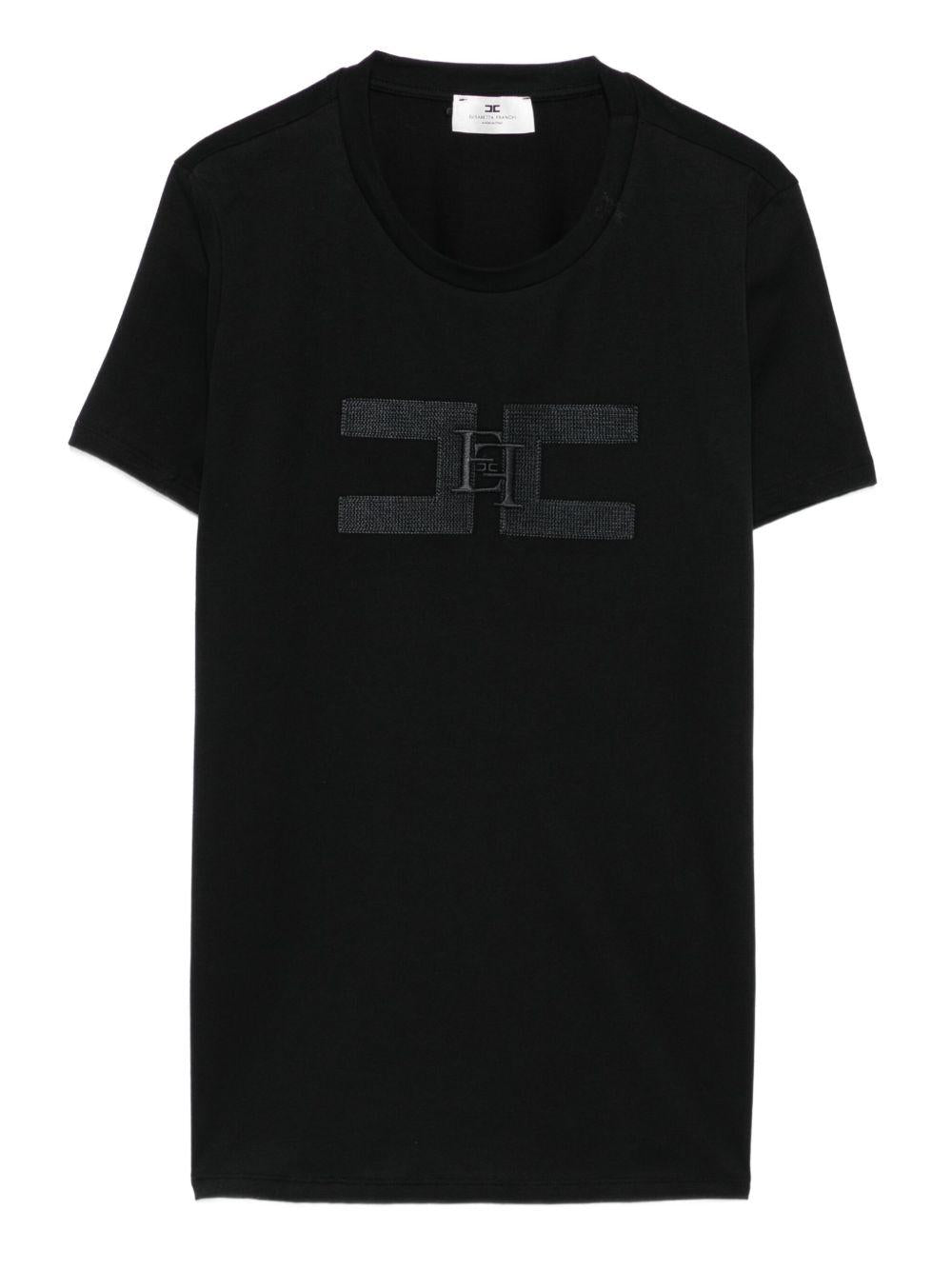 T-shirt con Girocollo e Logo Ricamato MA00756E2 110 ELISABETTA FRANCHI 