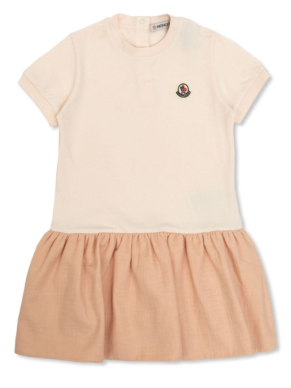 Abito bicolor rosa svasato 9518I0000589AUM 529 MONCLER KIDS 