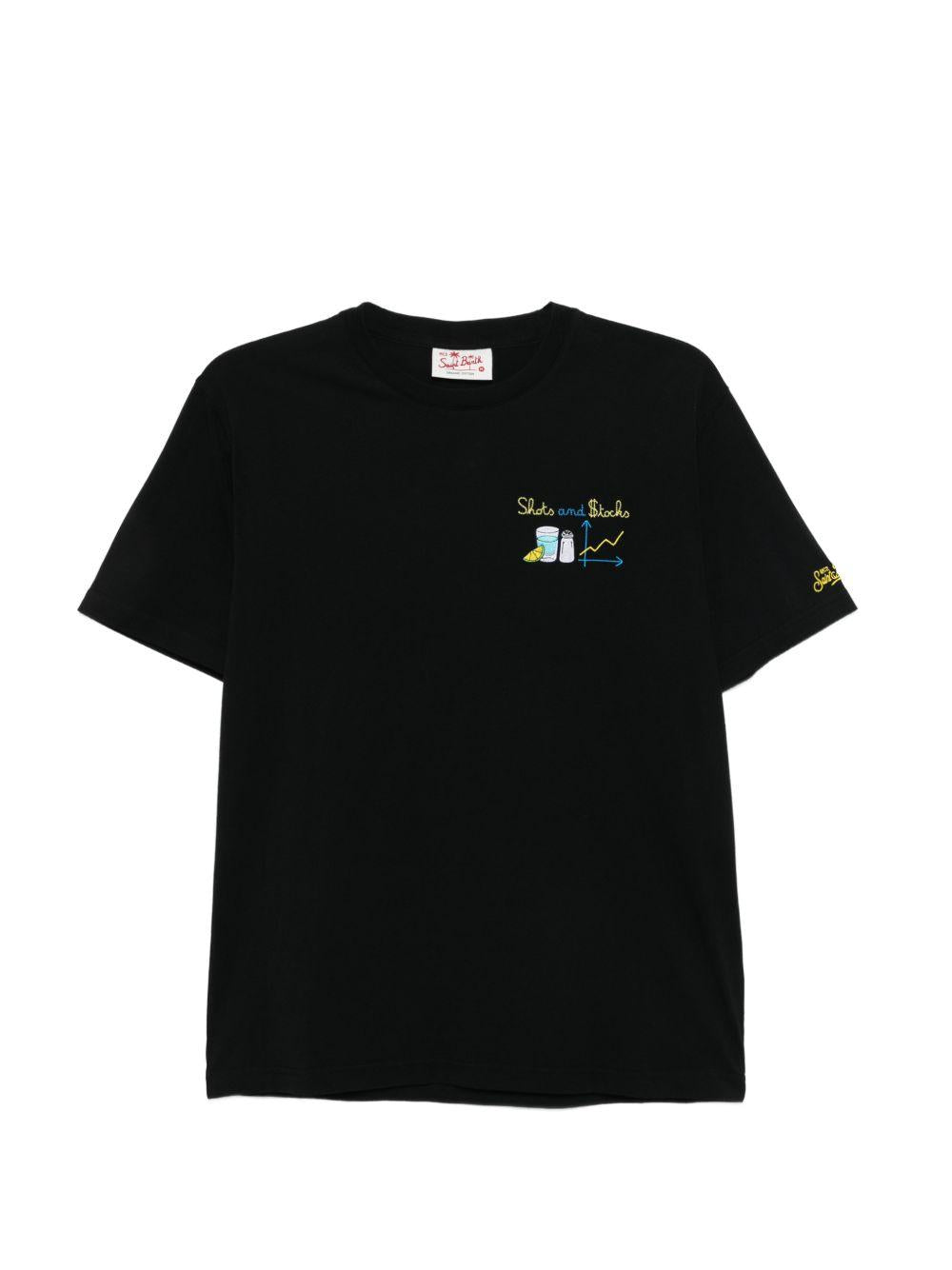 T-shirt in cotone organico con ricamo POT0001 04337L MC2 SAINT BARTH 