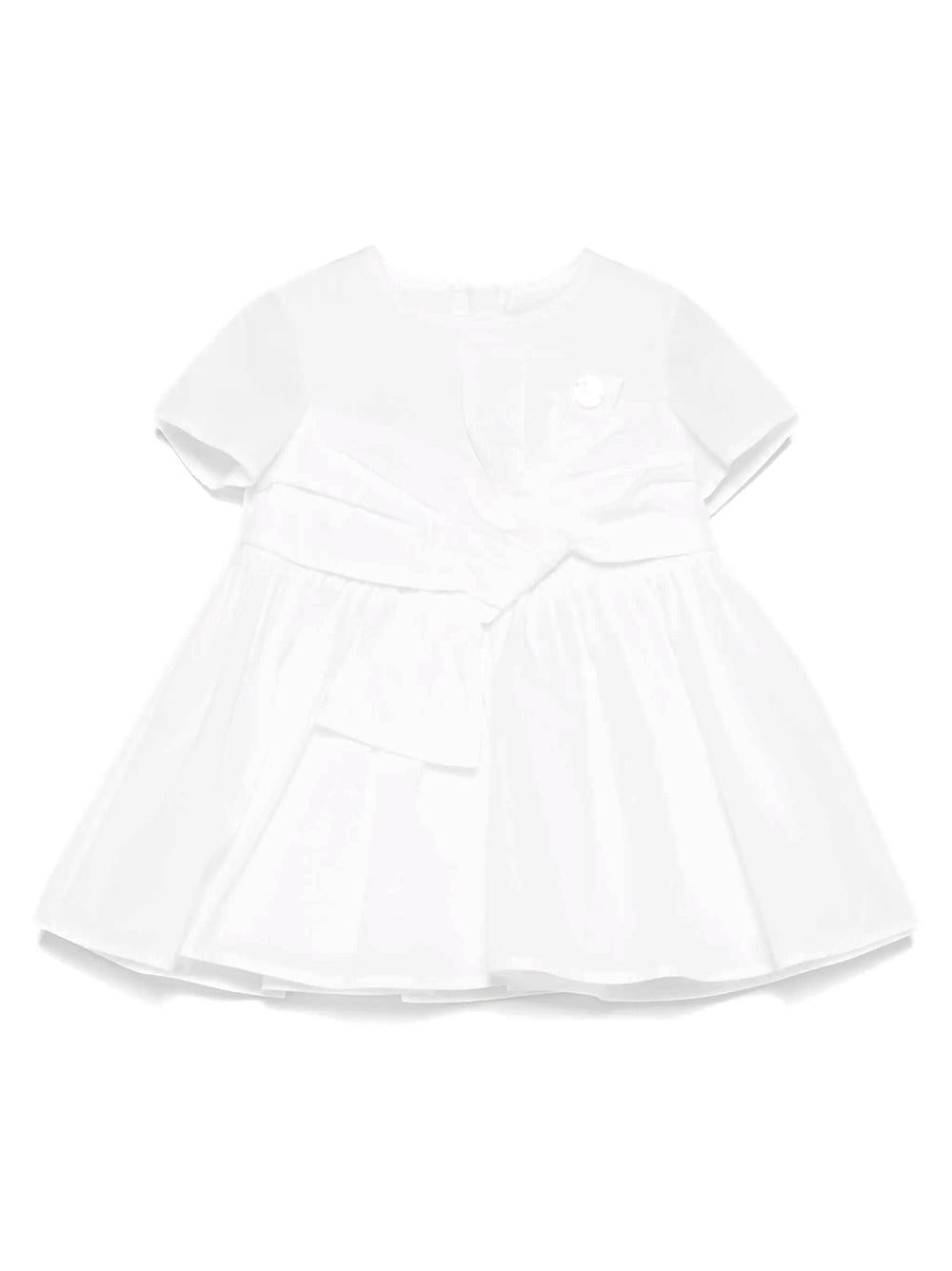 Abito in tafetà panna chiaro con fiocco noenata ENAB0550TV033 0000 ELISABETTA FRANCHI KIDS 