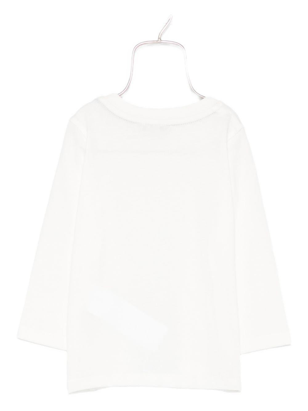 T-shirt bianca a maniche lunghe con logo K6123WW X42 K-WAY KIDS 