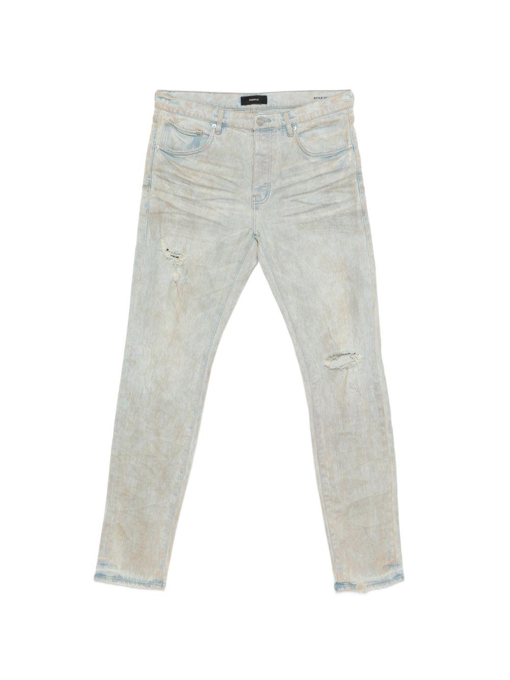 Jeans con strappi e lavaggio delavé P001SKFM126 TAN PURPLE BRAND 