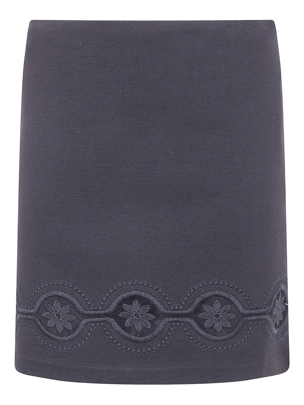 Gonna Nera con Ricamo Floreale 252TP2104 00006 TWINSET 