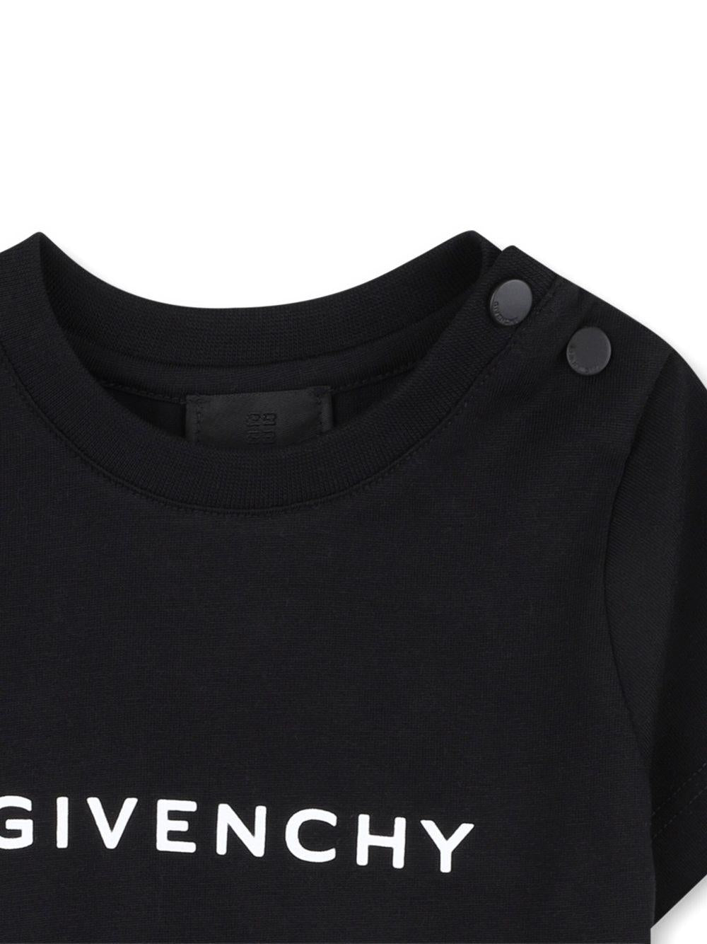 T-shirt in Cotone Biologico con Logo Stampato H30887 09B GIVENCHY KIDS 