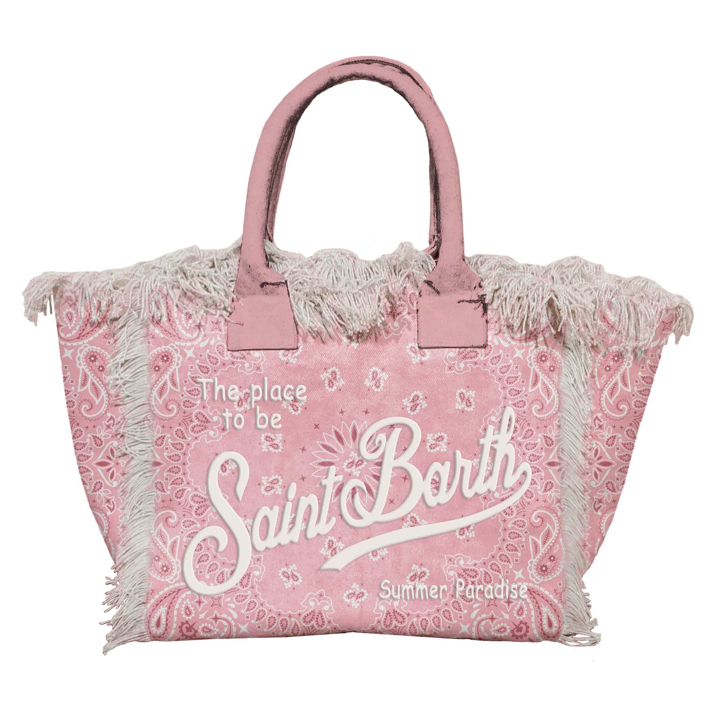 Borsa mare in cotone con frange COL0001 00901L MC2 SAINT BARTH 