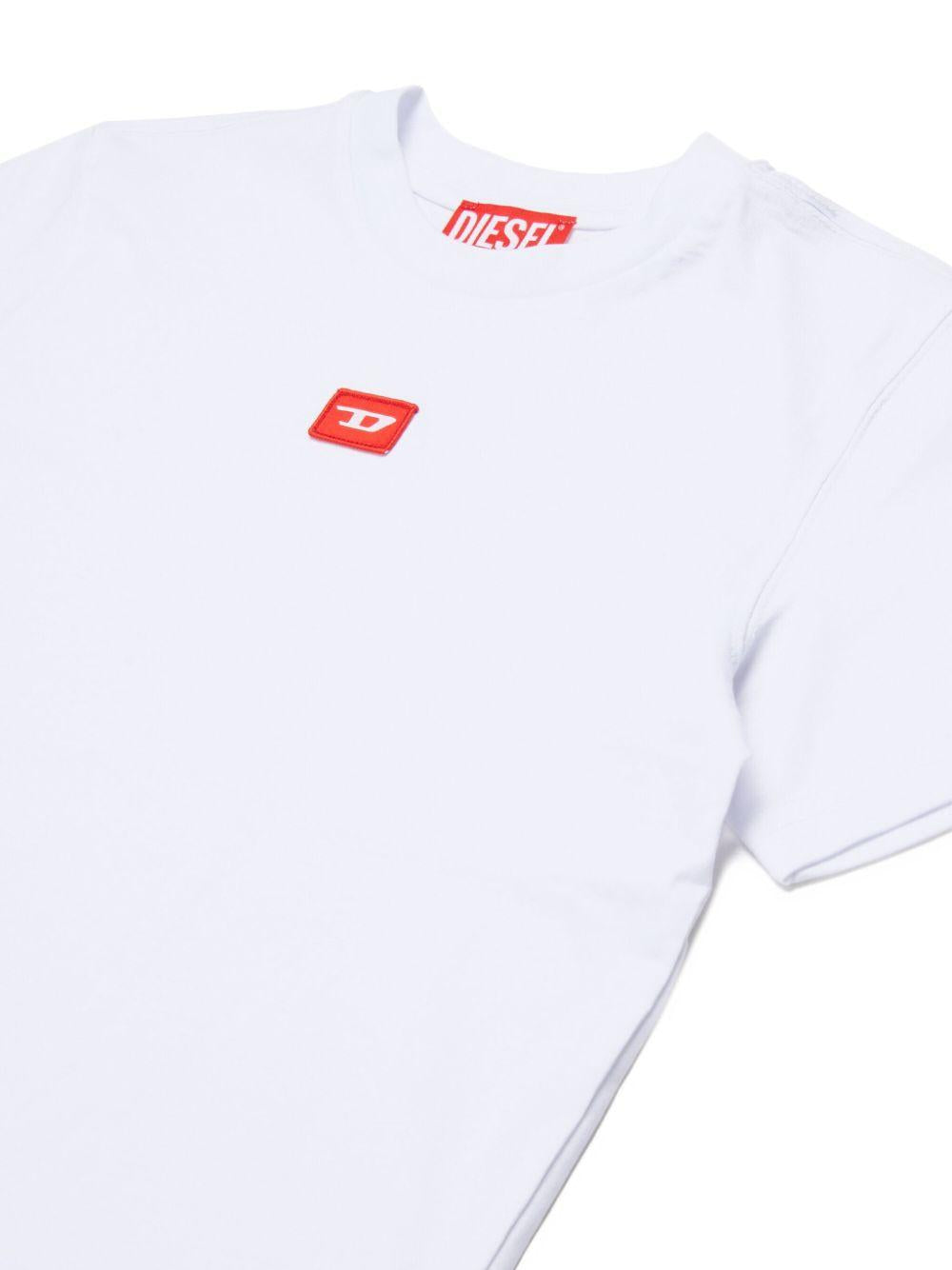 T-shirt Bianca con Logo J025010GRAI K100 DIESEL KIDS 