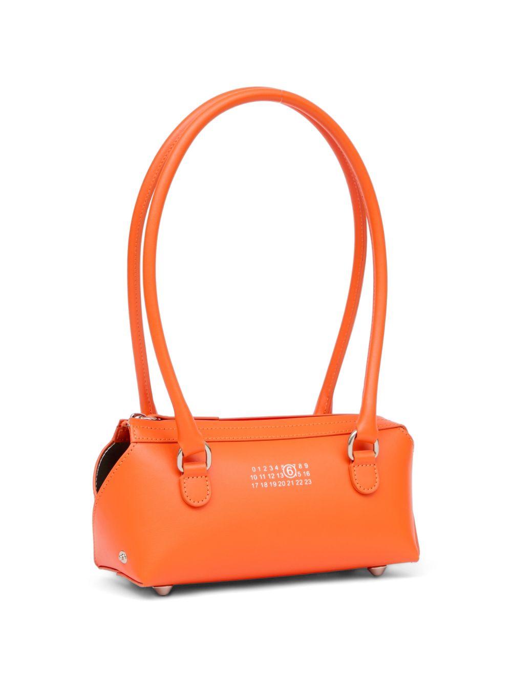 Borsa a spalla in pelle arancione con chiusura zip SB6ZH0039P9061 T3104 MM6 MAISON MARGIELA 