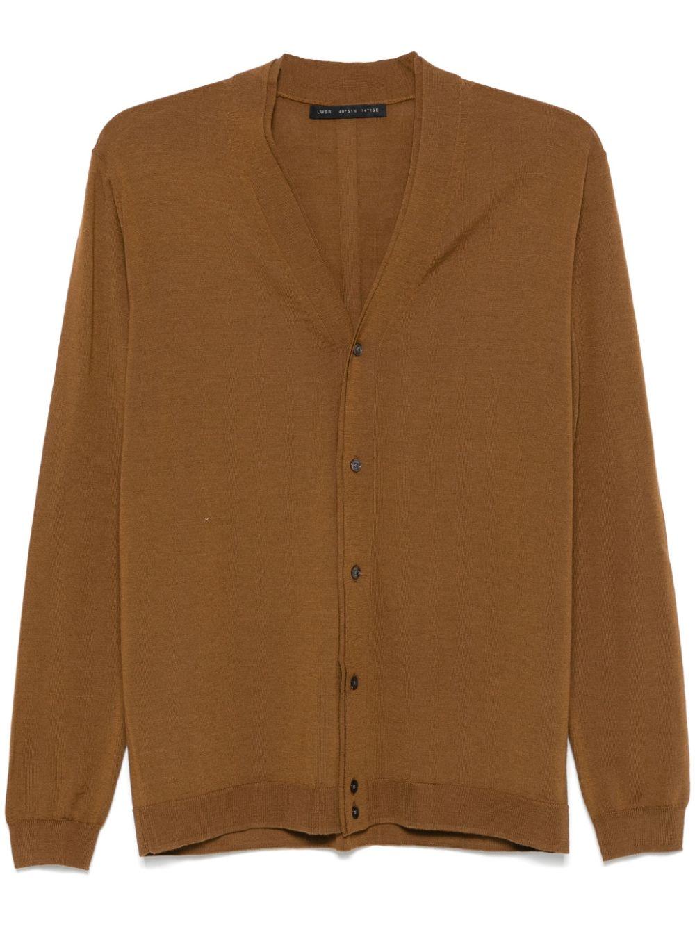 Cardigan marrone in maglia