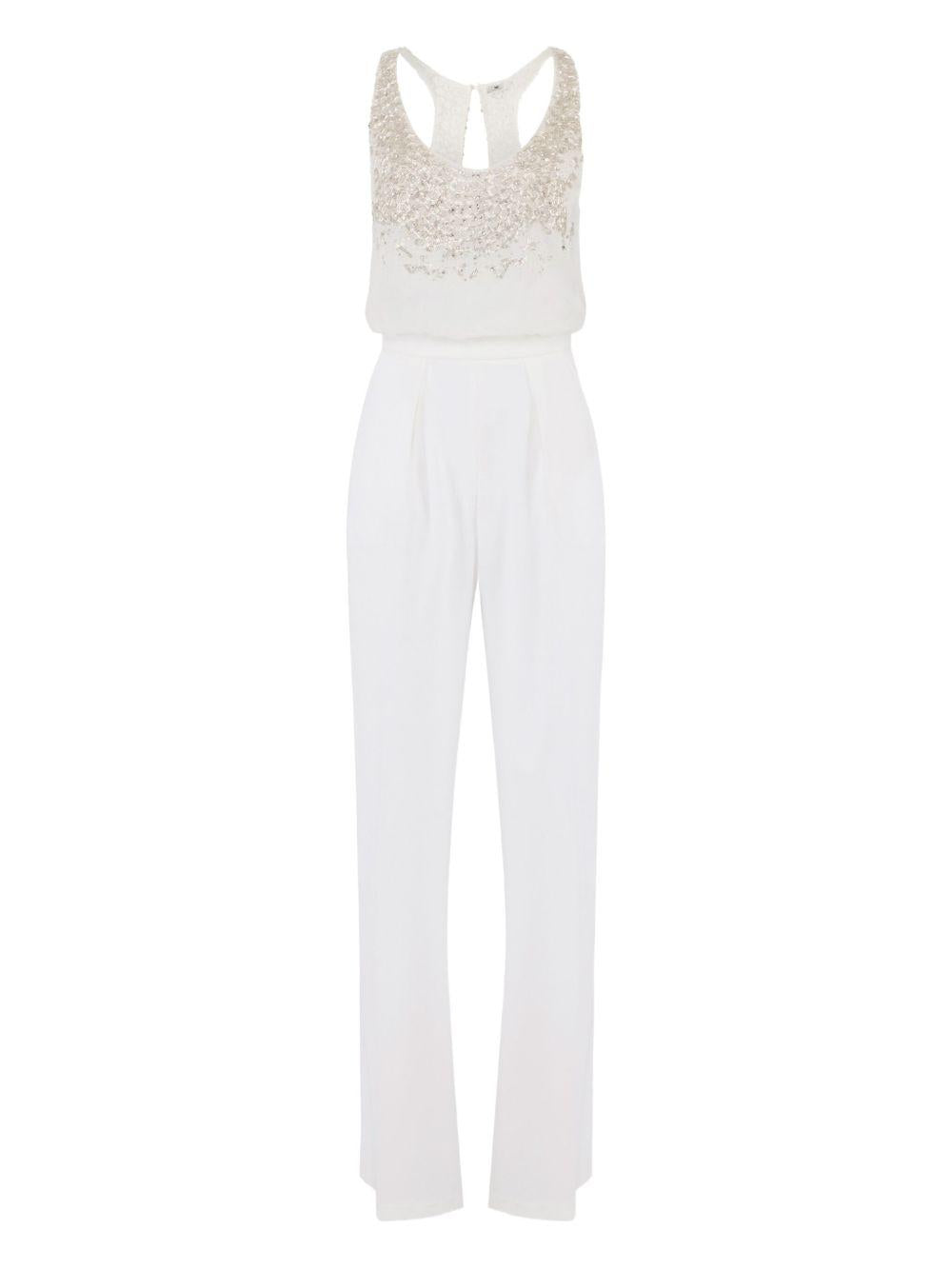 Tuta Intera Smanicata con Decorazione in Cristalli TU06357E2 360 ELISABETTA FRANCHI 
