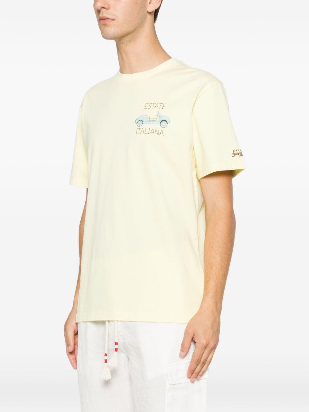 T-shirt in cotone organico con ricamo POT0001 04513L MC2 SAINT BARTH 