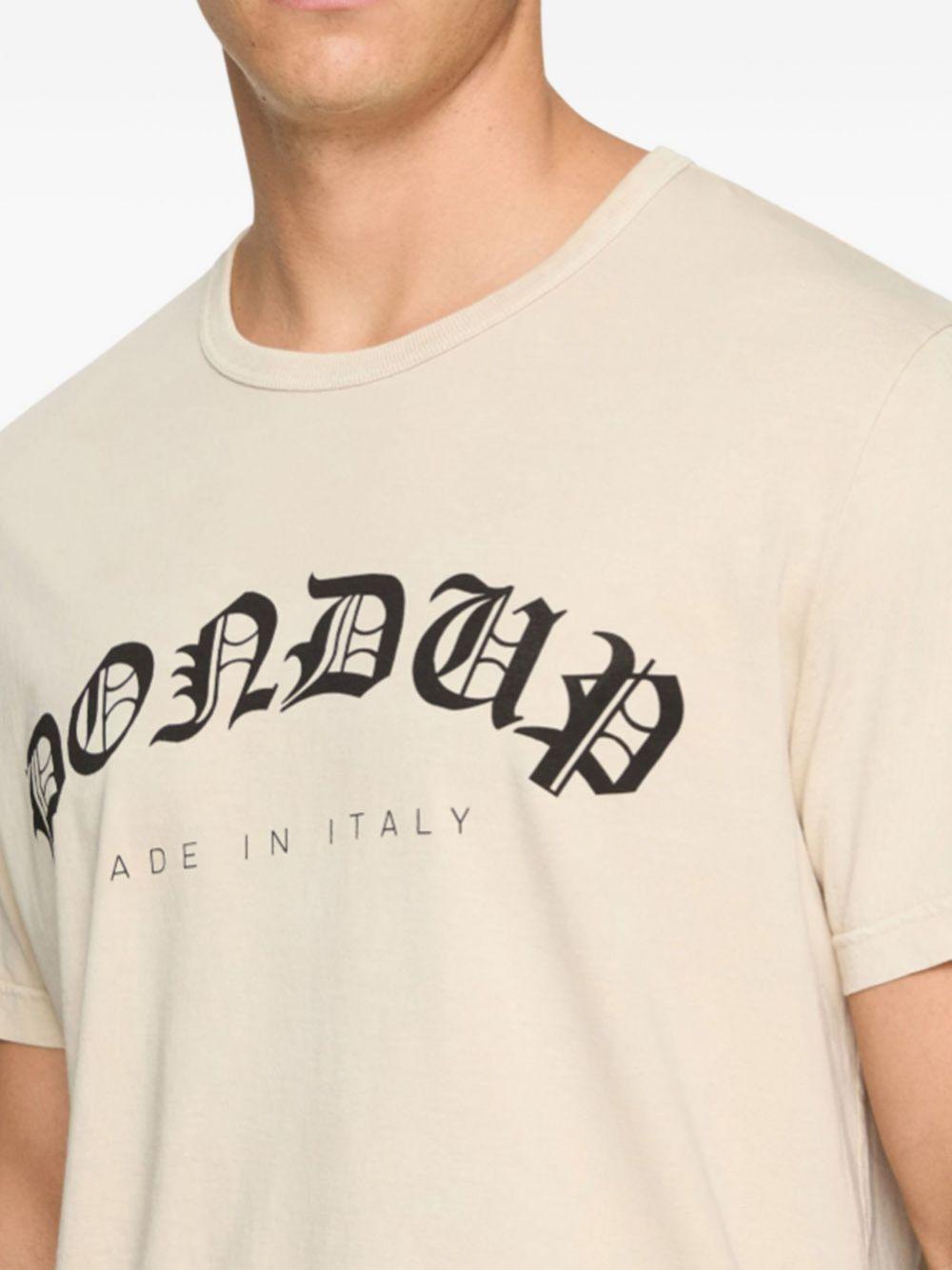 T-shirt beige logo frontale US198JF0335UIT6 010 DONDUP 