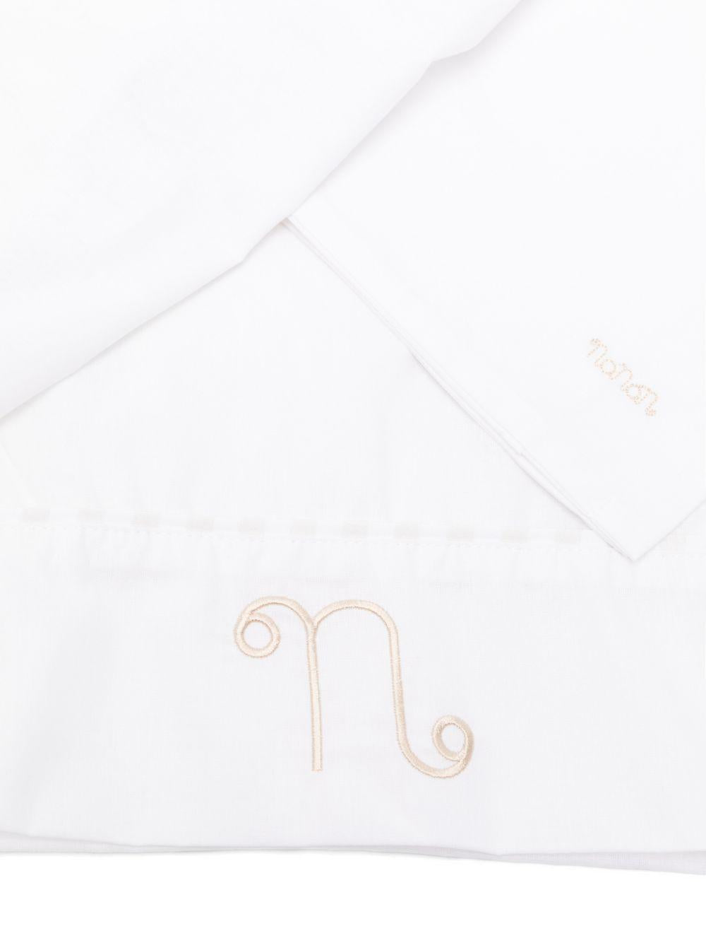 Set tre pezzi in cotone con ricamo E26407 BEIGE NANAN KIDS 