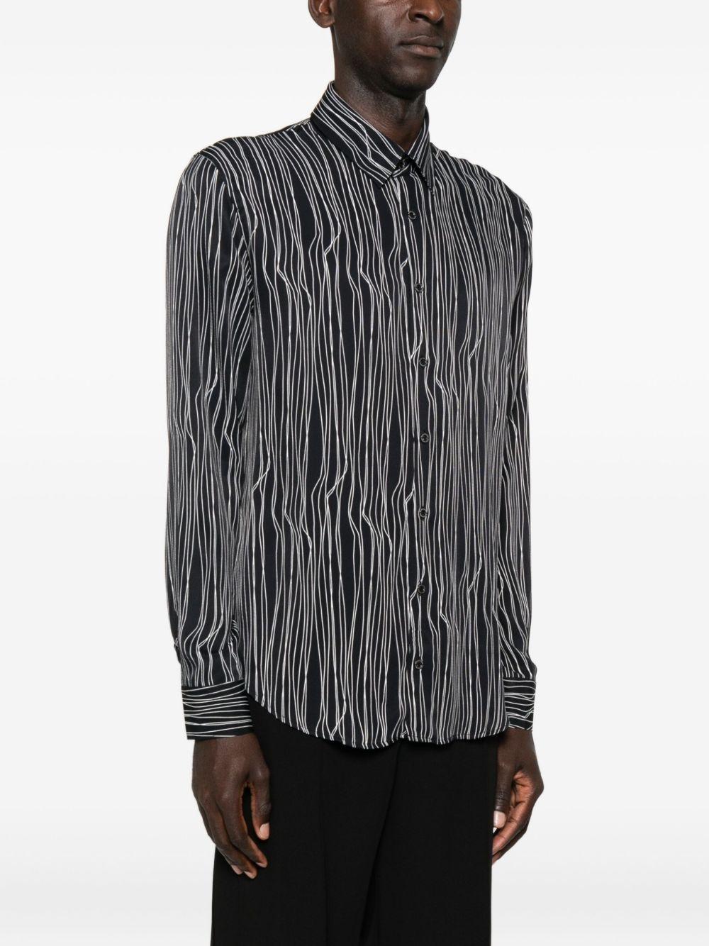 Camicia nera con grafica all over e abbottonatura frontale 5C0310A093 J4R2 PATRIZIA PEPE 