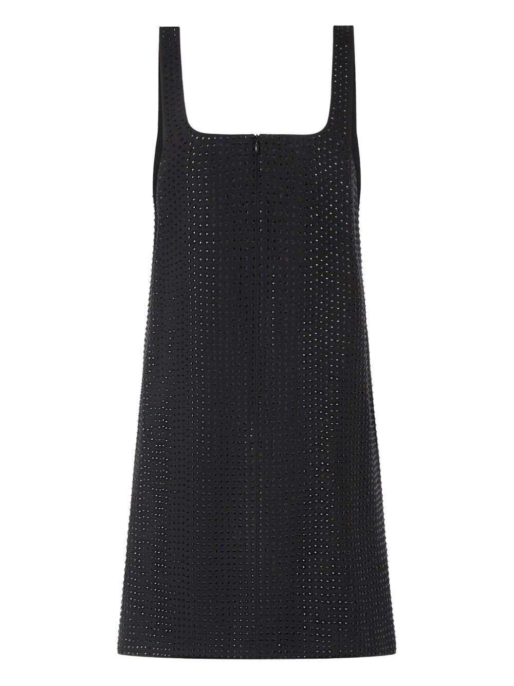 Abito corto nero con scollo quadrato e decorazione 105927A287 Z99 PINKO 