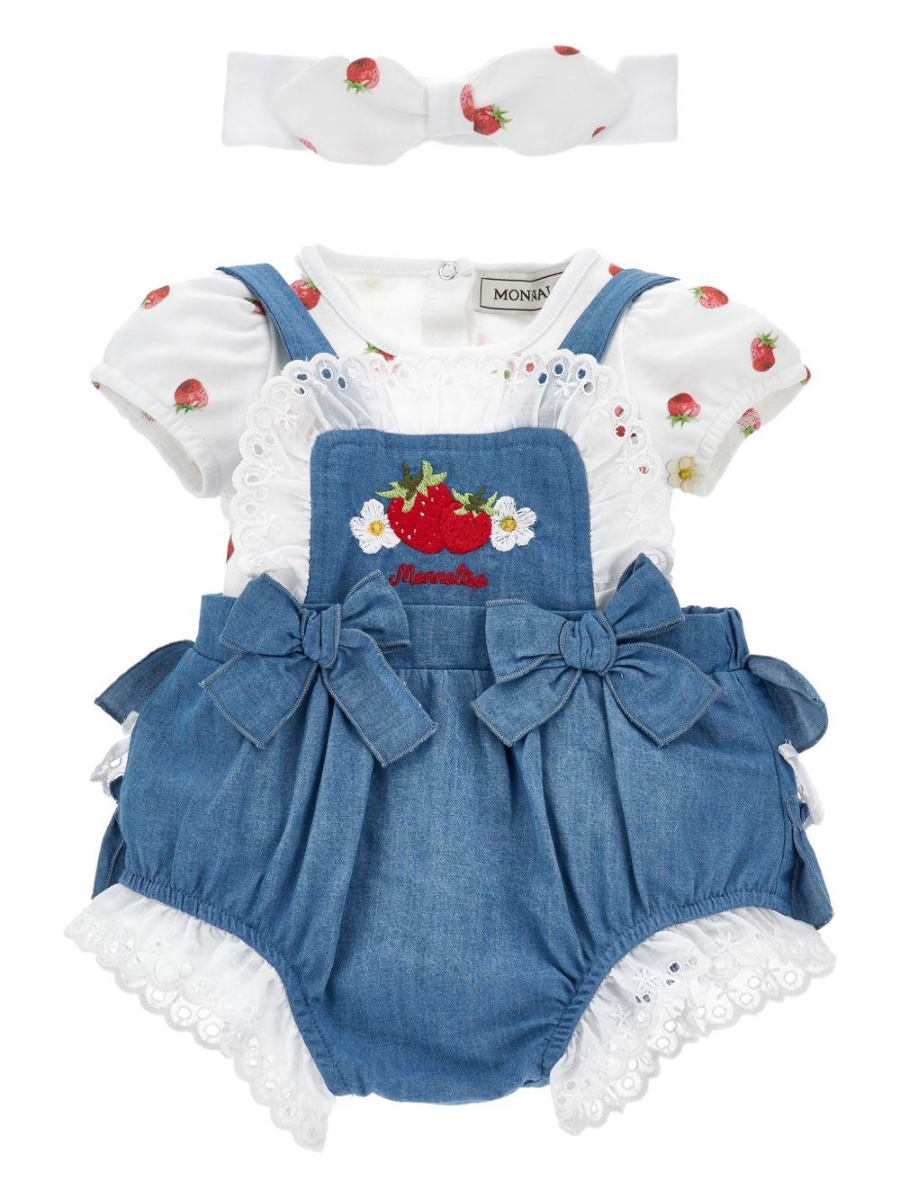 Pagliaccetto in denim con fascetta coordinata 35G5167081 0062 MONNALISA KIDS 