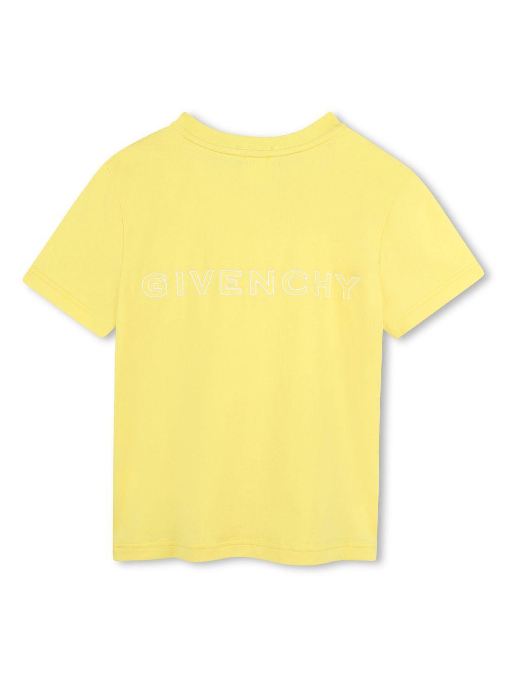 T-shirt gialla mini logo monogram frontale