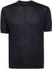 T-shirt blu in maglia texturizzata