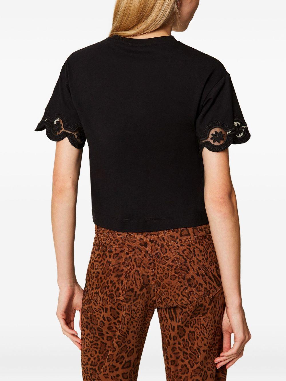T-shirt Nera con Orlo a s Smerlo 252TP2500 00006 TWINSET 