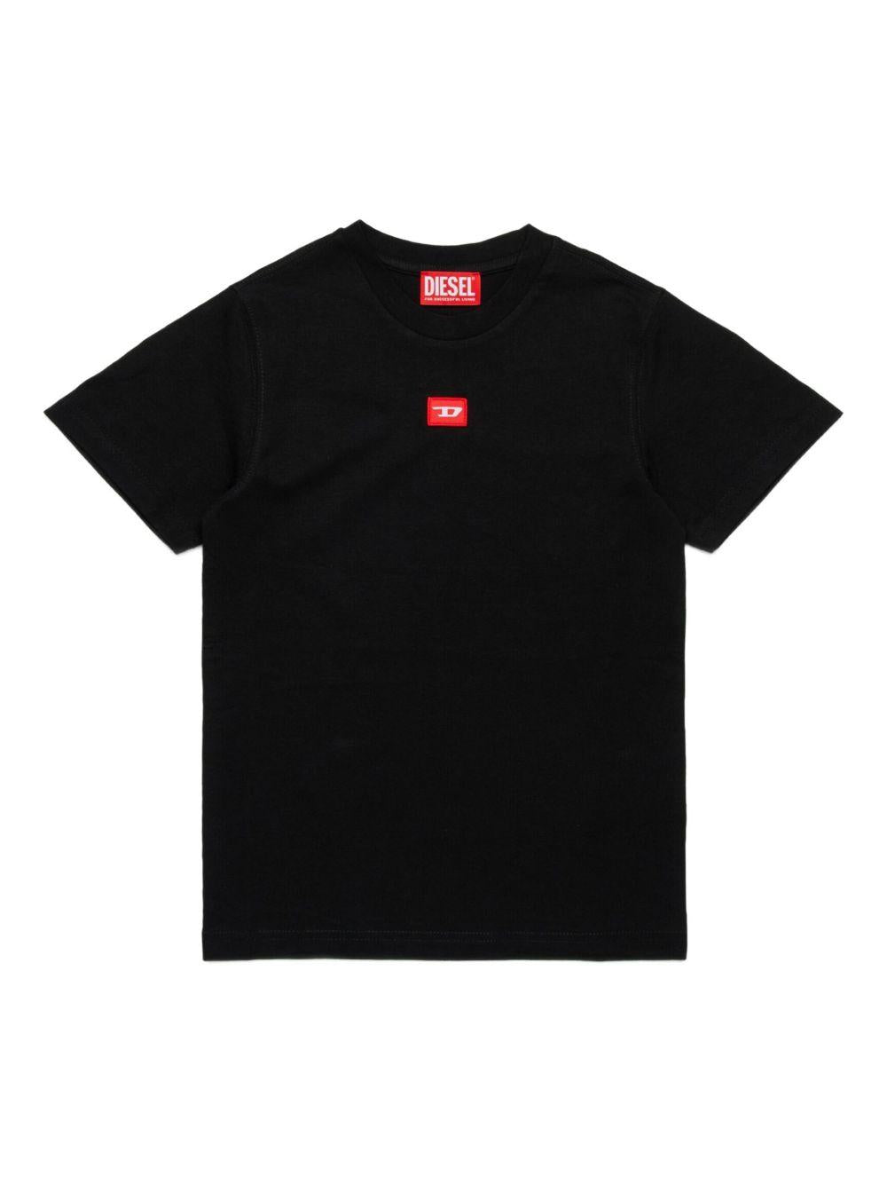T-shirt Nera con Logo J025010GRAI K900 DIESEL KIDS 