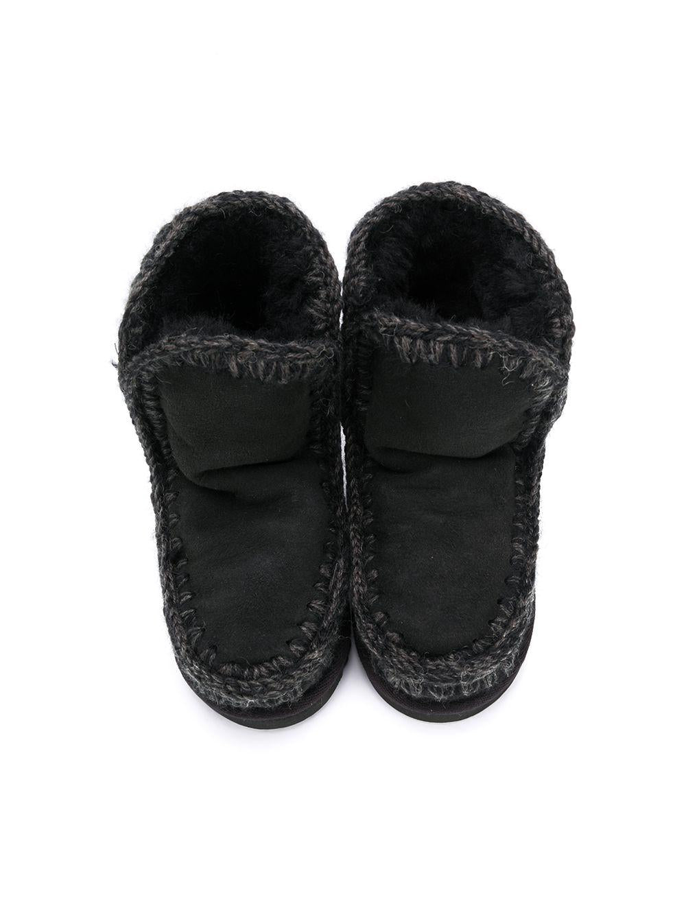 Stivali alla caviglia neri con cuciture a contrasto MUFK101000A BKBK MOU KIDS 