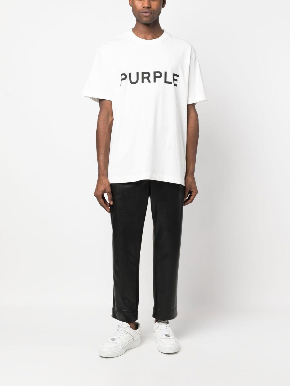 T-shirt in cotone girocollo P104TWSC126 OFFWHITE PURPLE BRAND 