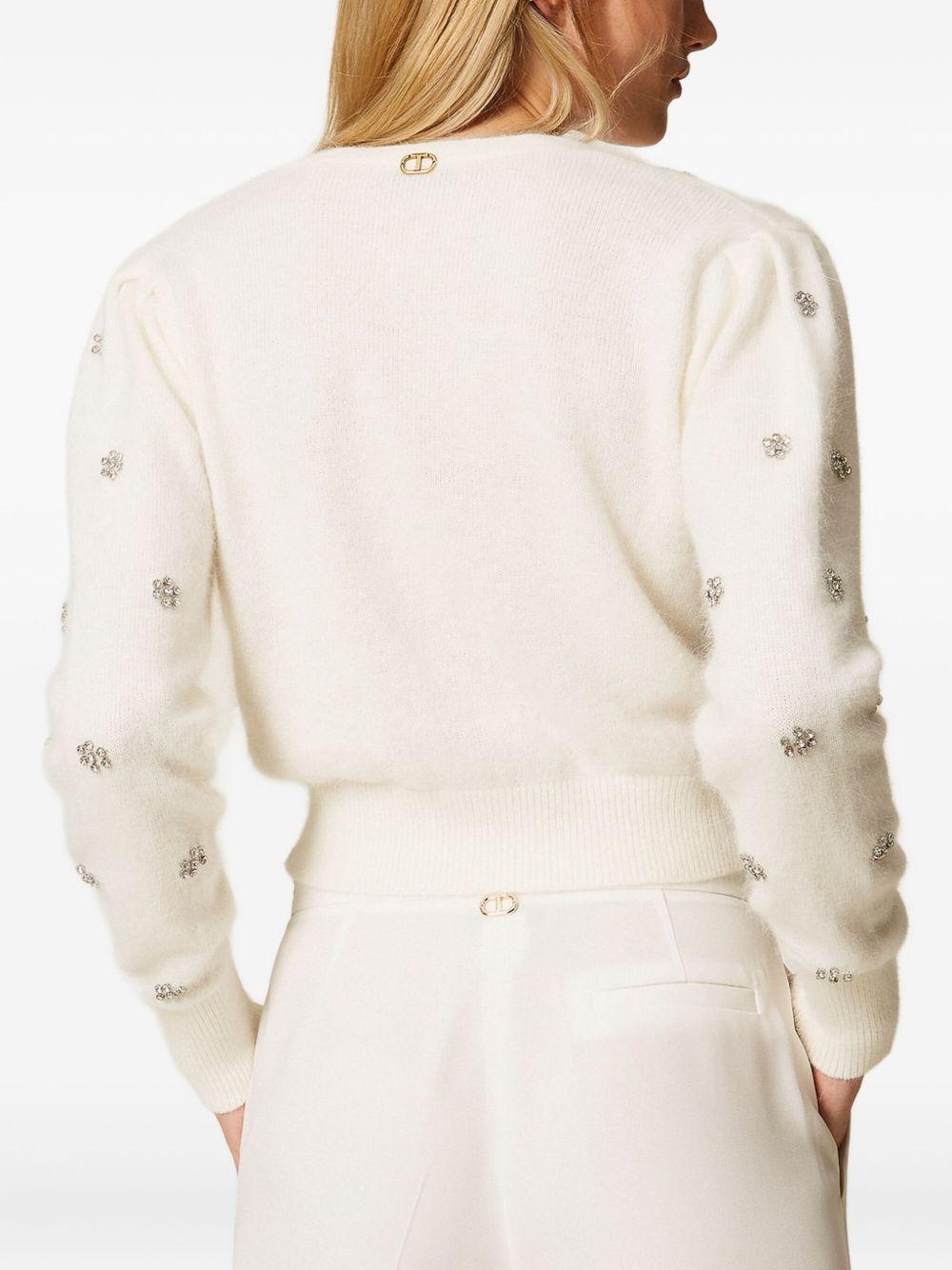 Cardigan Corto in Maglia con Strass 252TT3180 00282 TWINSET 