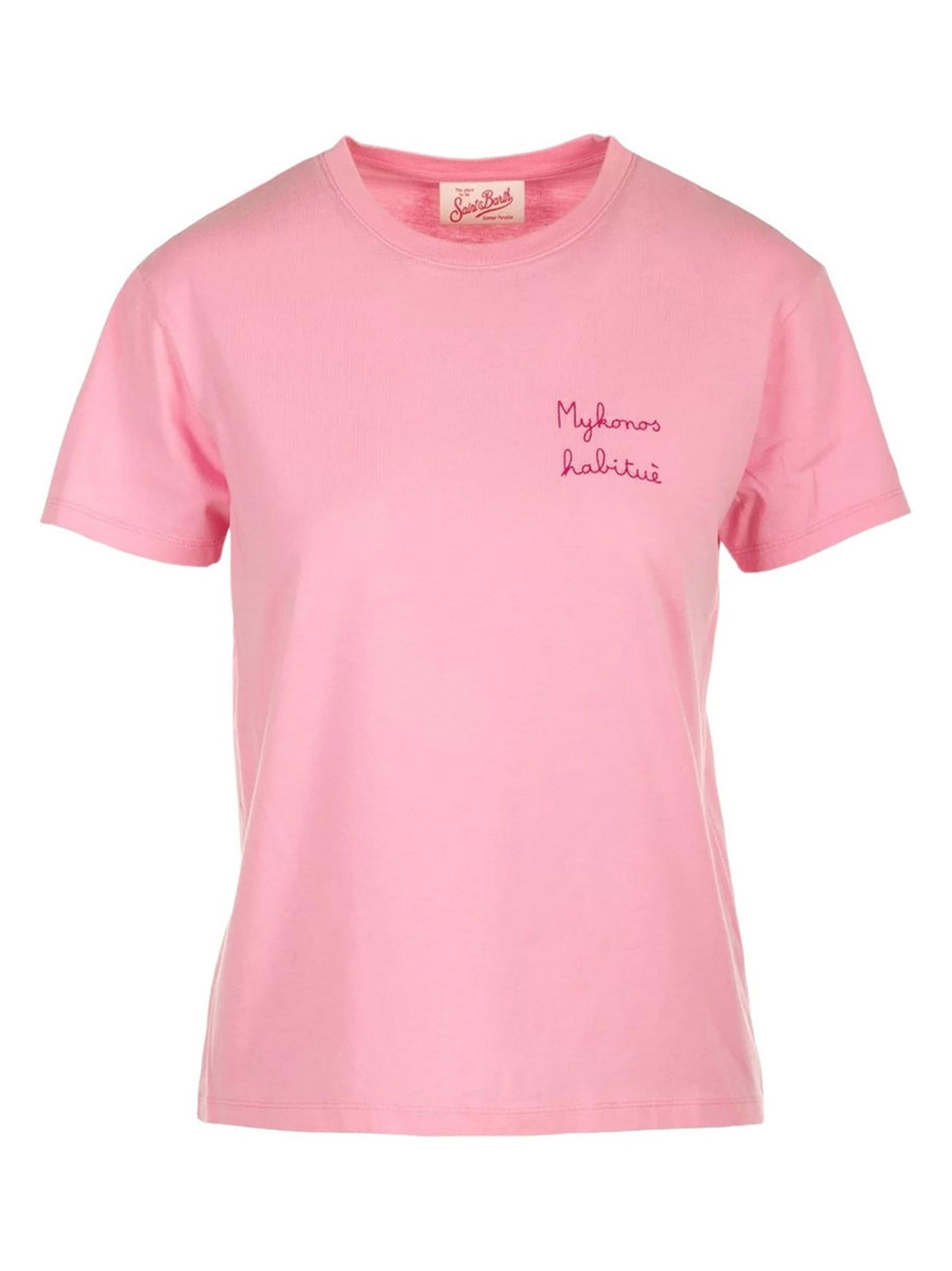 T-shirt rosa Mykonos Habituè EMI0001 04137F MC2 SAINT BARTH 