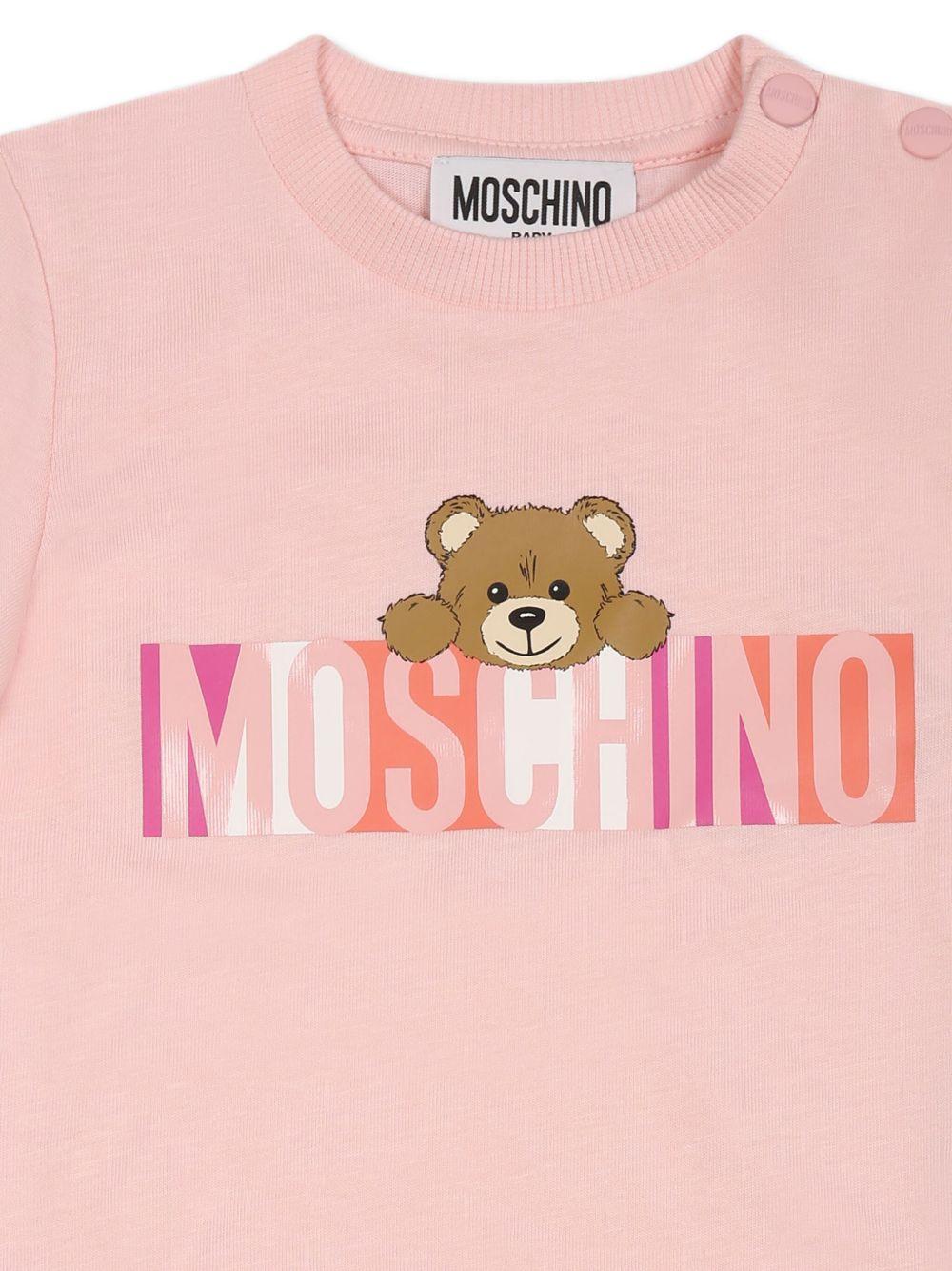 Tutina rosa logo letteing sfumato neonata