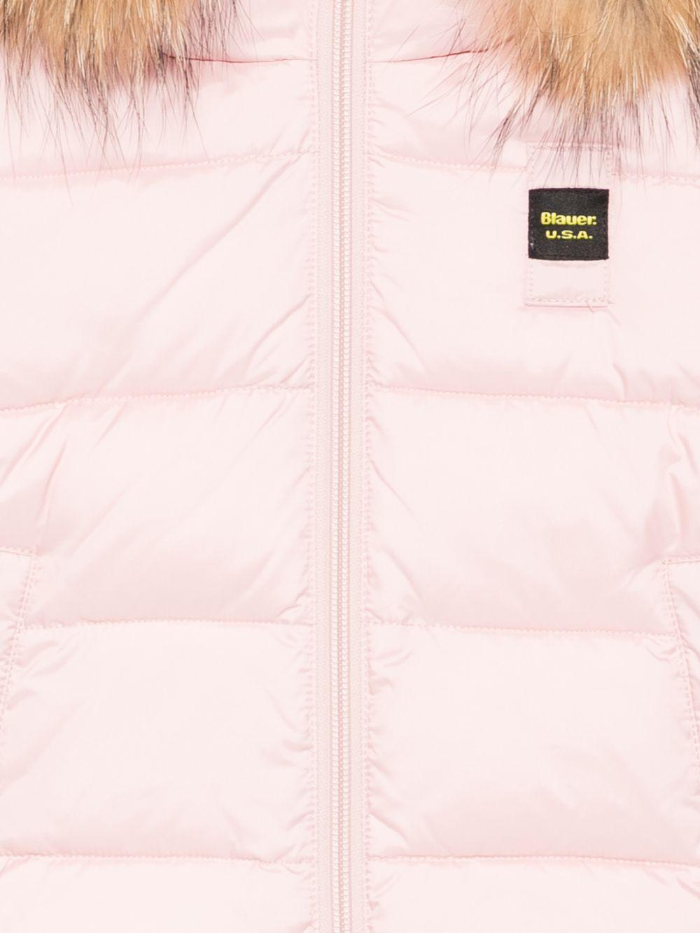 Piumino Rosa Bambina con Cappuccio in Pelliccia 25WBBXC02450005183 520 BLAUER KIDS 