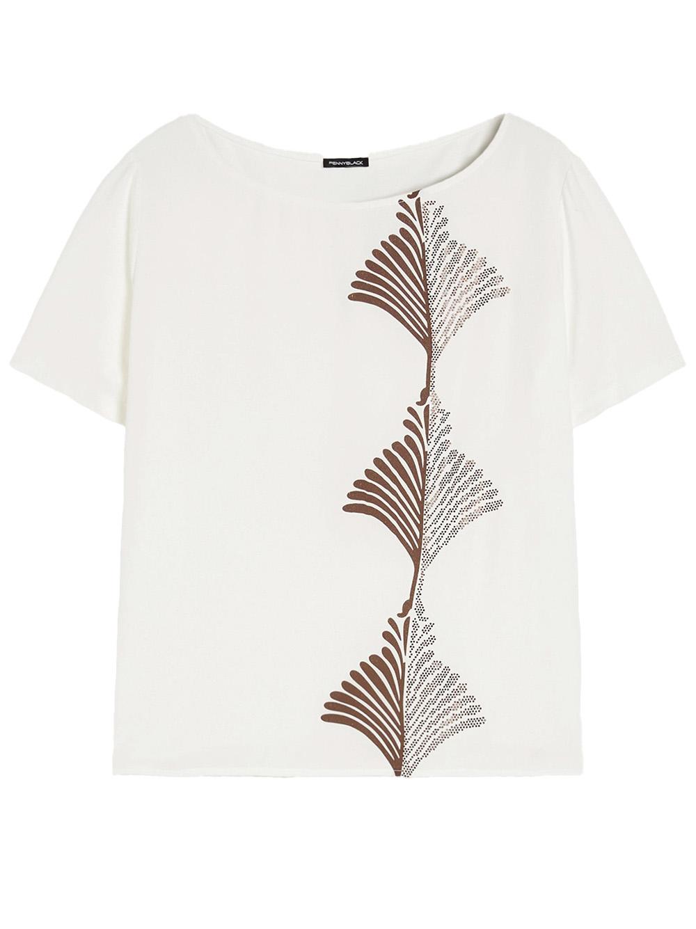 T-shirt bianca Onda con palme ONDA 003 PENNY BLACK 