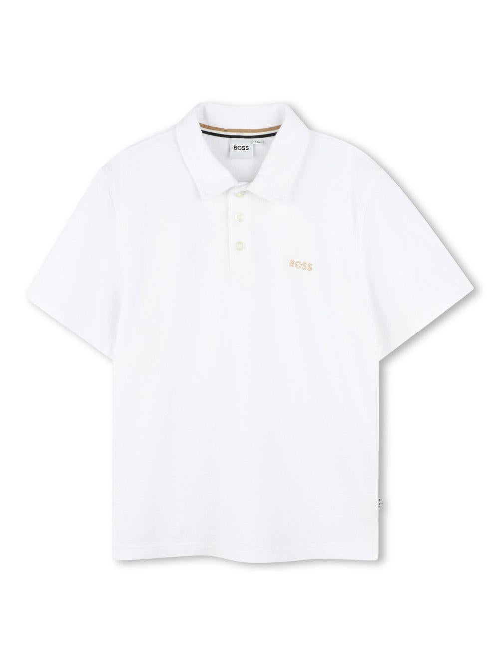 Polo bianca mini logo ricamo