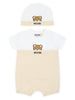 Set neonato beige e bianco mini teddy (2pz)
