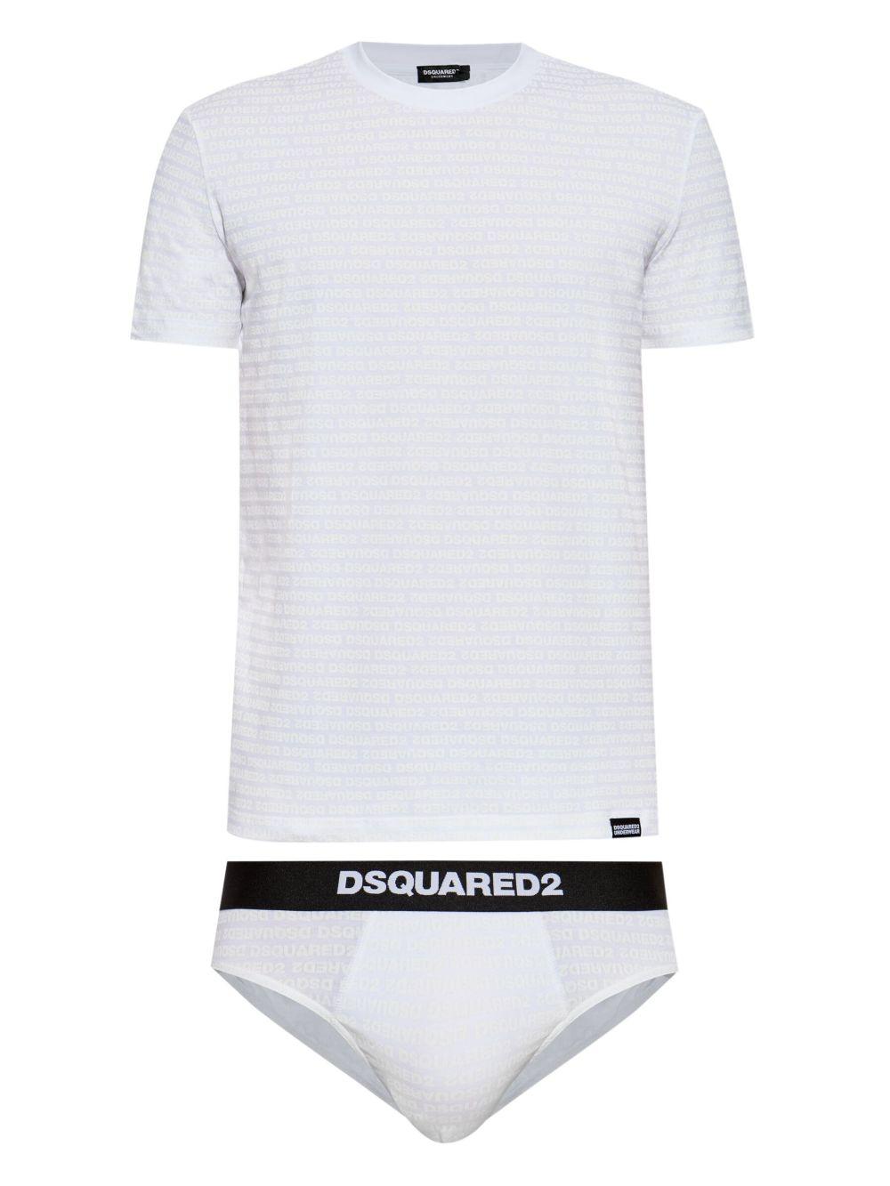 Set bianco logo all-over (2pz)