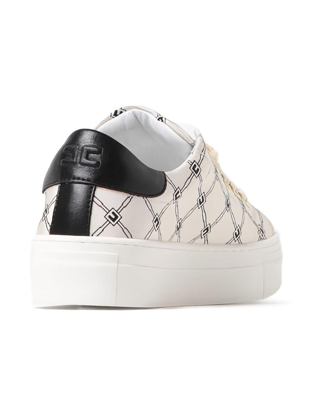 Sneakers crema logo all-over