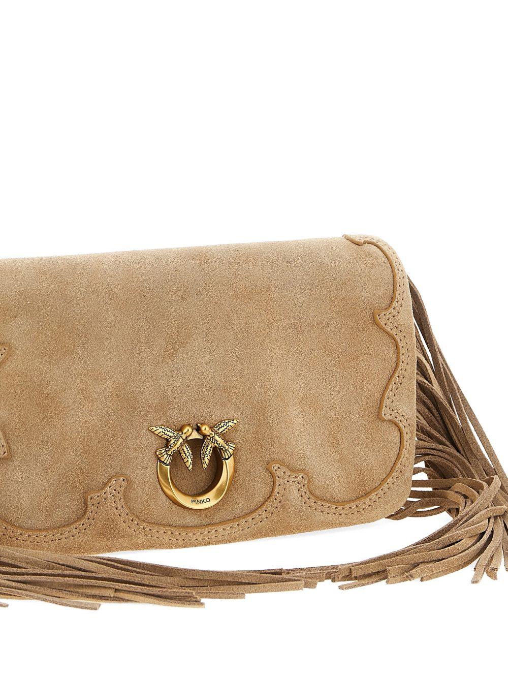 Clutch in camoscio con frange 106023A39A L08Q PINKO 