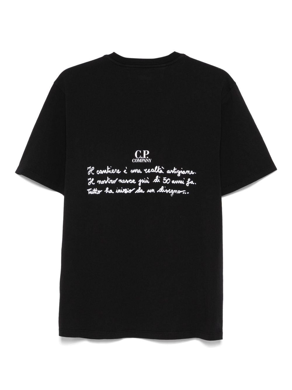 T-shirt nera stampa grafica frontale