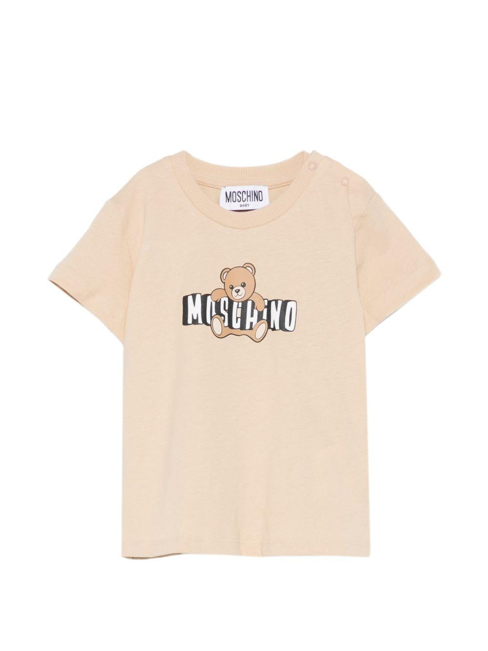 T-shirt in cotone con orsetto MUM04PLAA03 20829 MOSCHINO KIDS 