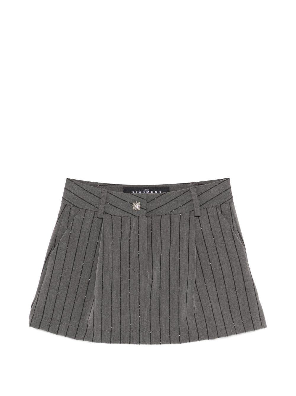 Gonna a pieghe con lavorazione a coste RGP26043MG GREY JOHN RICHMOND KIDS 