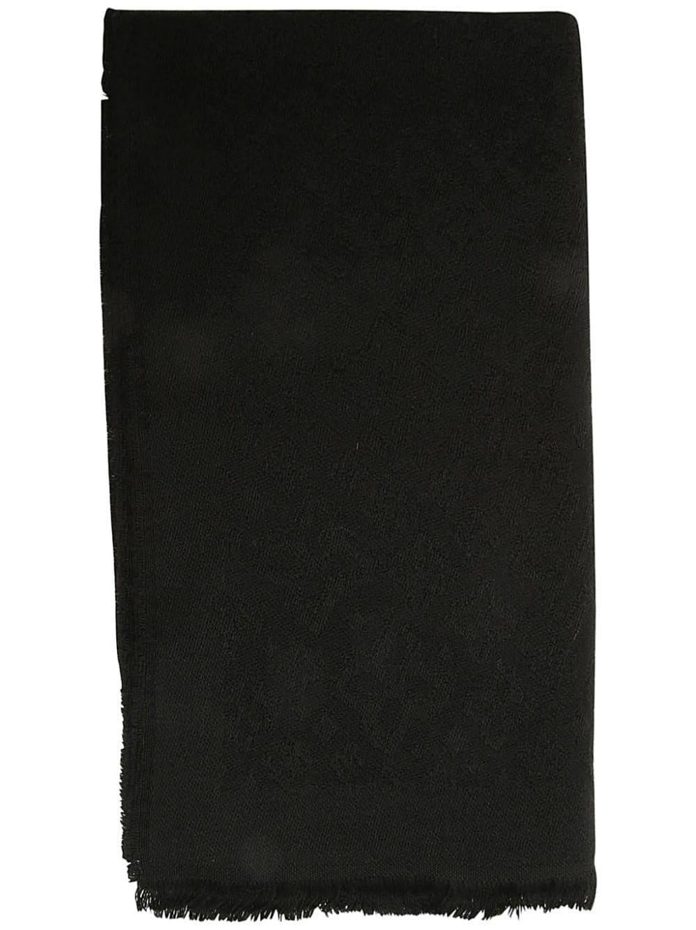 Sciarpa nera logo inciso all-over
